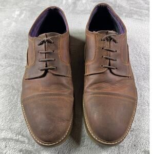 Ben Sherman Size 11 Leon Brown Leather Cap Toe Oxfords Workwear Dress Shoes